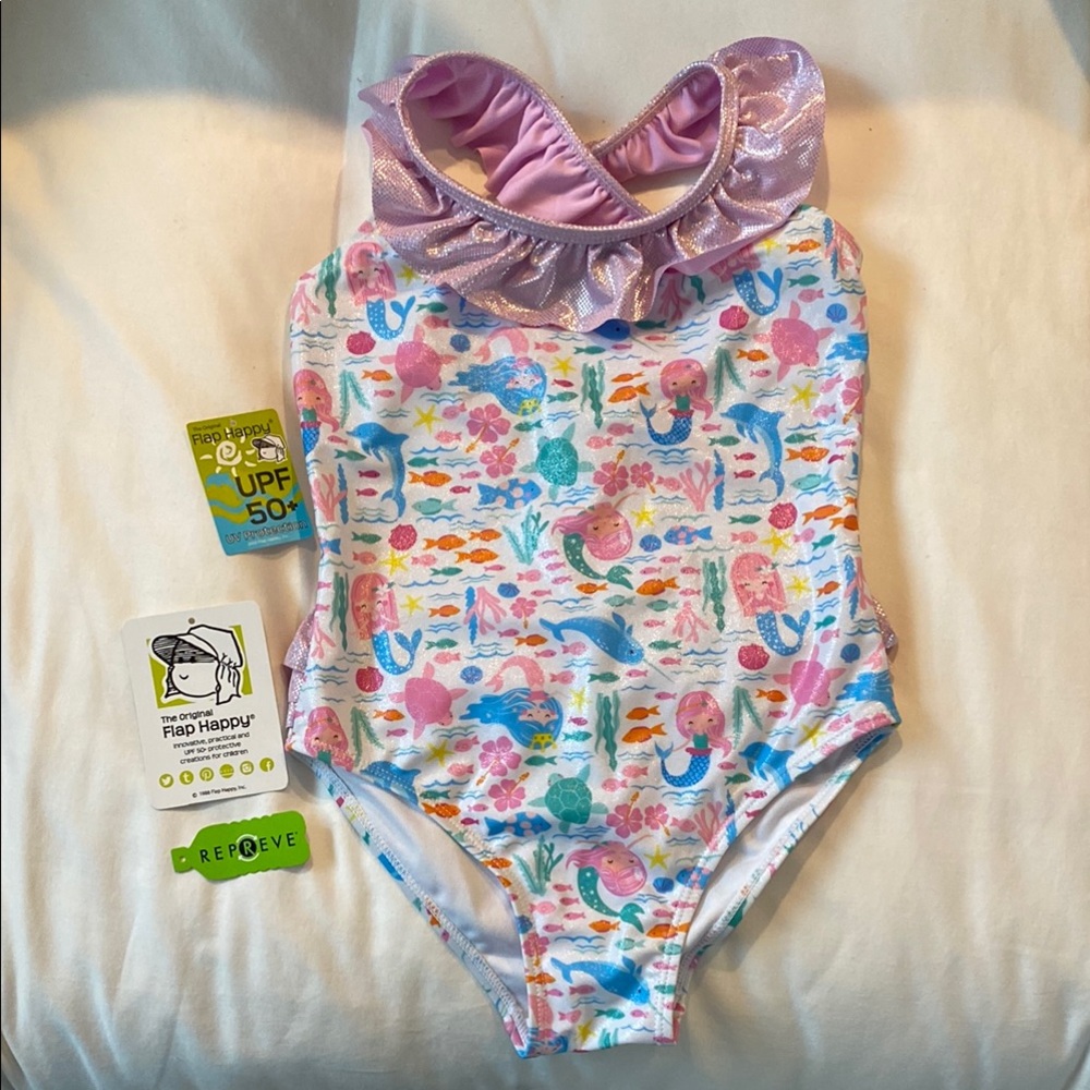 Flap Happy Purple One Piece Swimsuit Playful Design